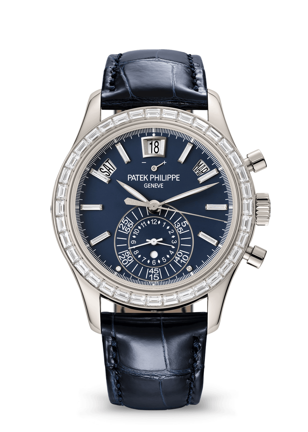 FLYBACK CHRONOGRAPH. AN. CALENDAR. JE. - NAVY BLUE AND DIAMONDS