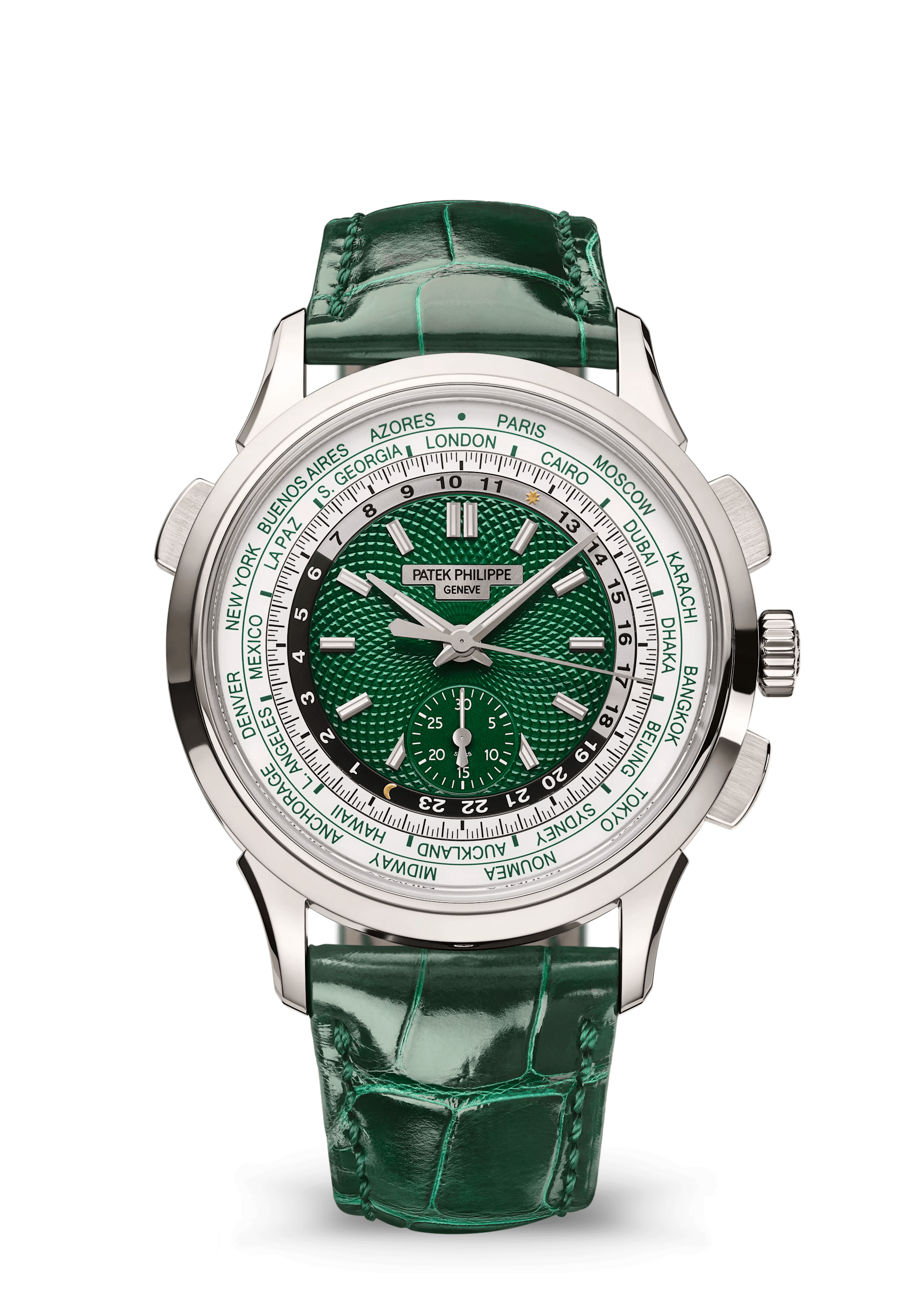 WORLD TIME. FLYBACK CHRONOGRAPH - GREEN PLATINUM