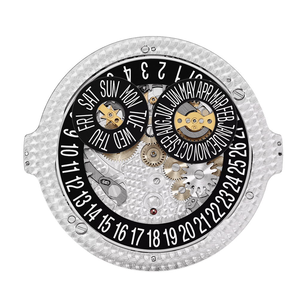 AN. CALENDAR. REGULATOR - BLACK AND GOLD