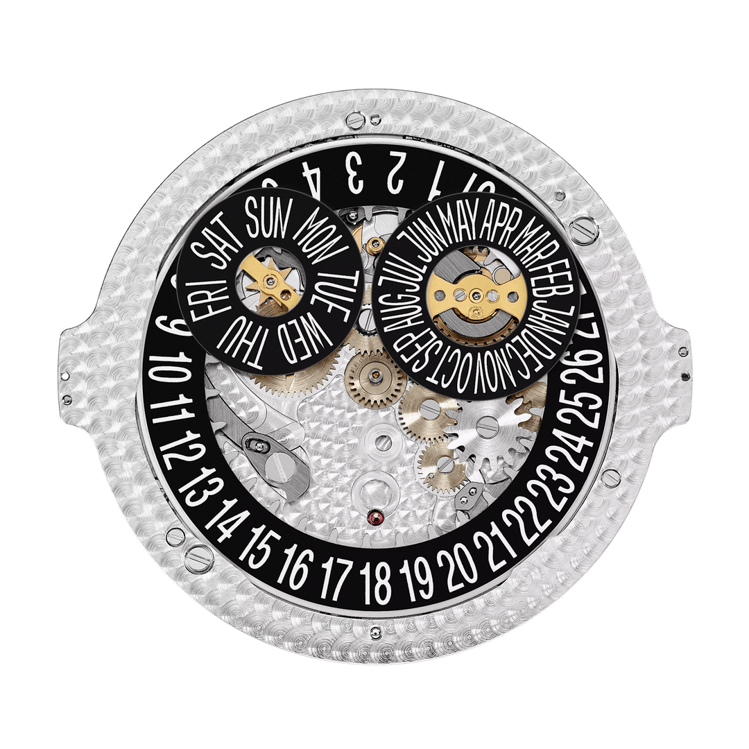 AN. CALENDAR. REGULATOR - BLACK AND GOLD