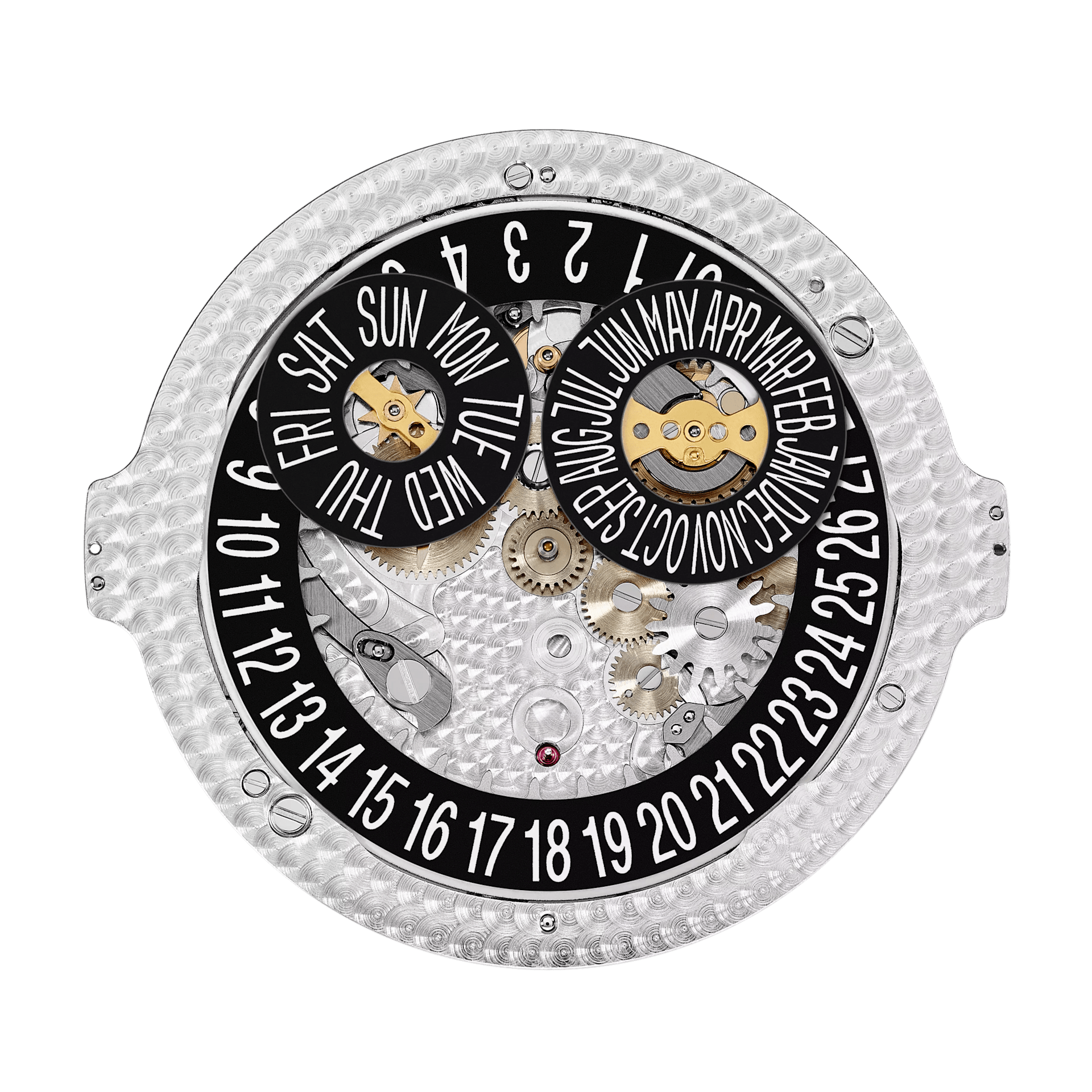 AN. CALENDAR. REGULATOR - BLACK AND GOLD
