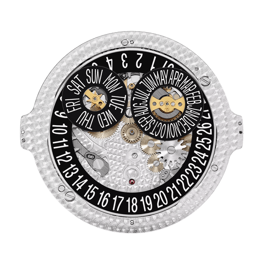 AN. CALENDAR. REGULATOR - BLACK AND GOLD