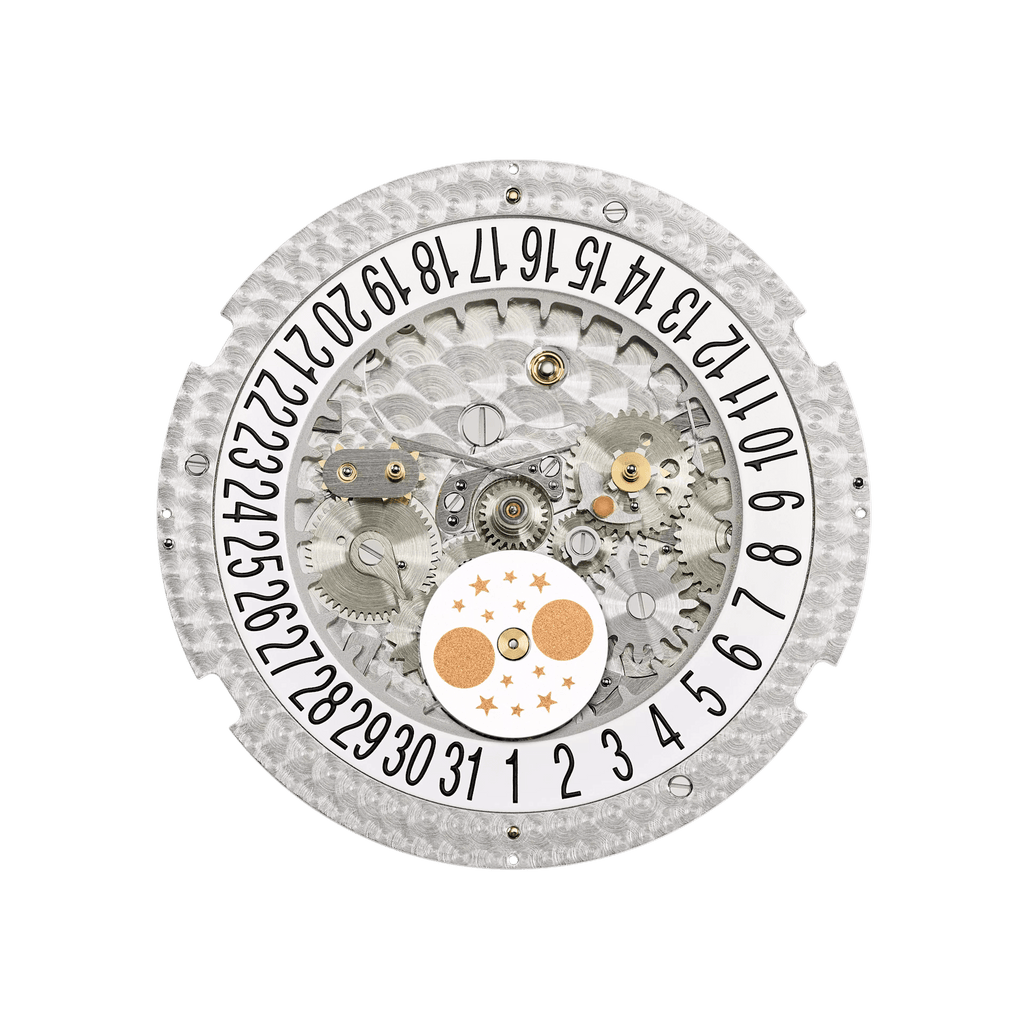 AN. CALENDAR. MOON PHASES JE. - DIAMONDS AND WHITE