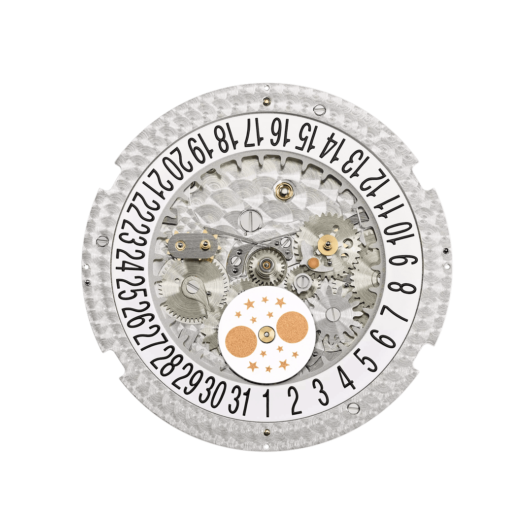 AN. CALENDAR. MOON PHASES JE. - DIAMONDS AND WHITE
