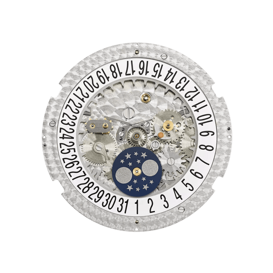 AN. CALENDAR. MOON PHASES - LILAC AND WHITE GOLD