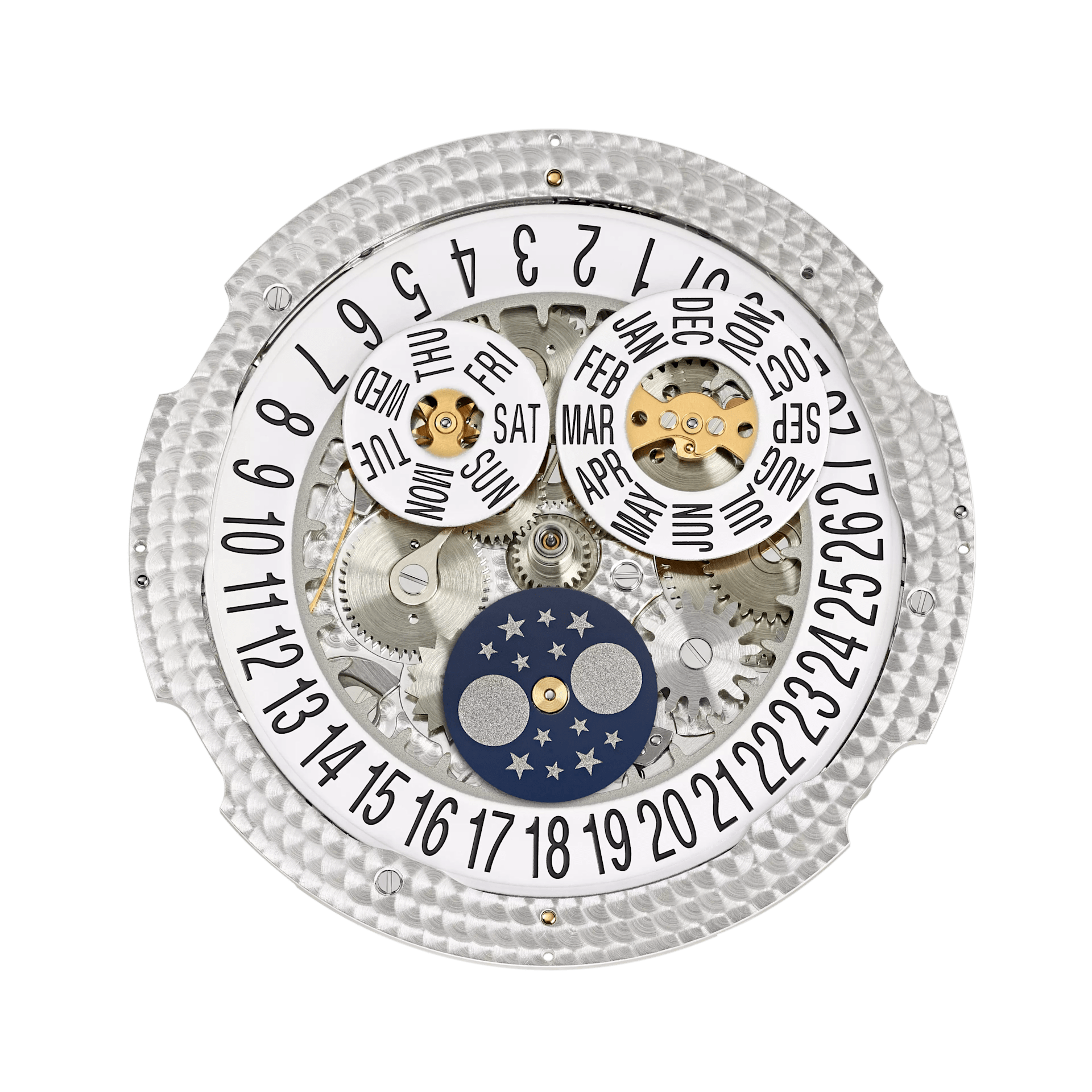 AN. CALENDAR. MOON PHASES - BLACK AND BLUE