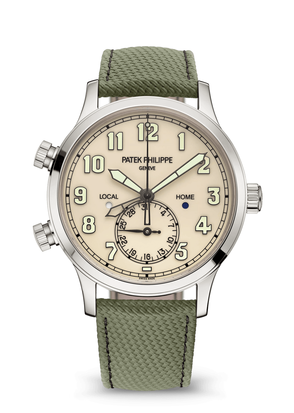 CALATRAVA PT TRAVEL TIME - WHITE GOLD AND GREEN