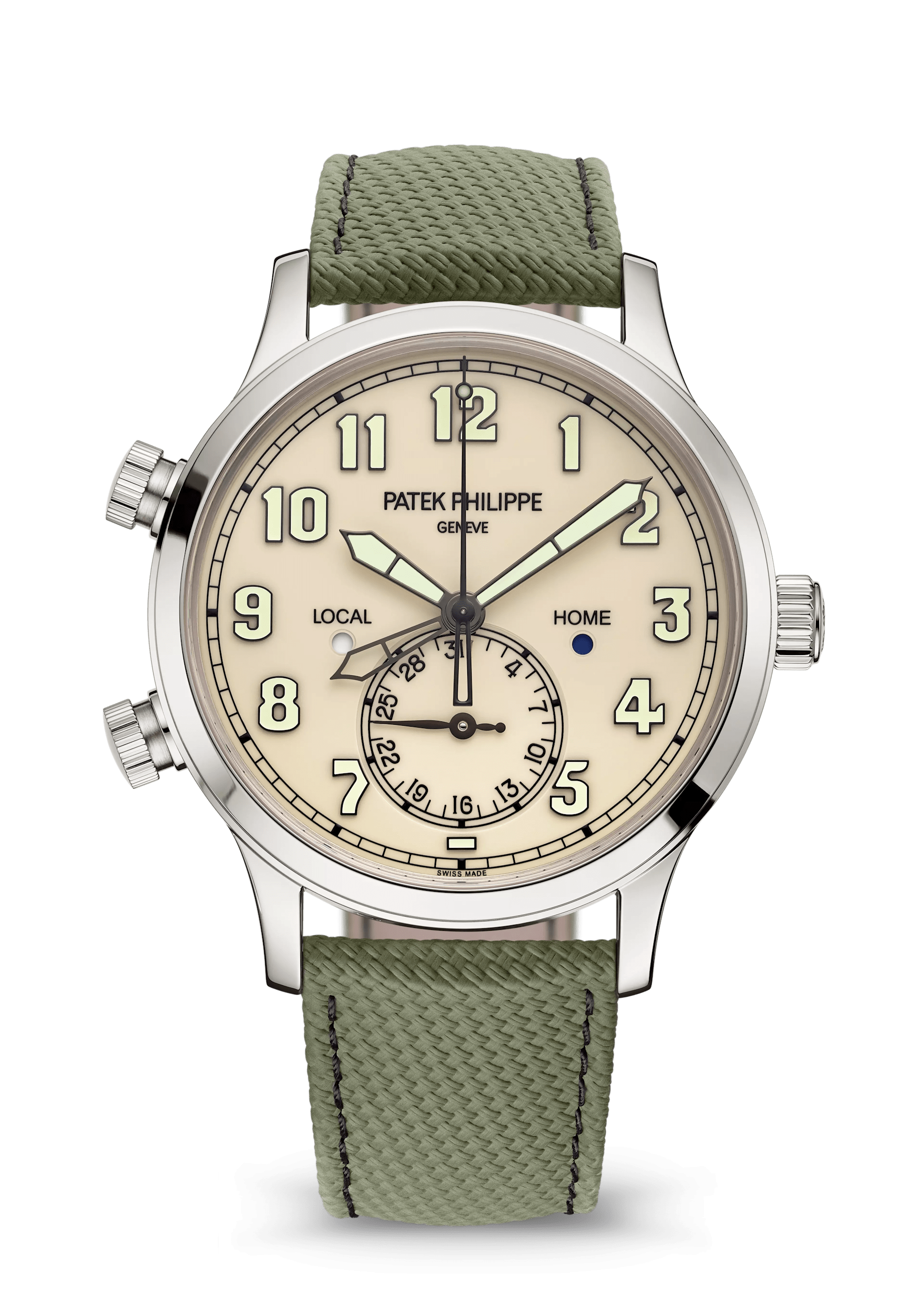 CALATRAVA PT TRAVEL TIME - WHITE GOLD AND GREEN