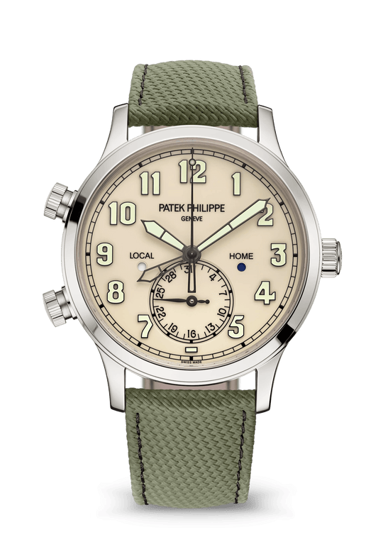 CALATRAVA PT TRAVEL TIME - WHITE GOLD AND GREEN