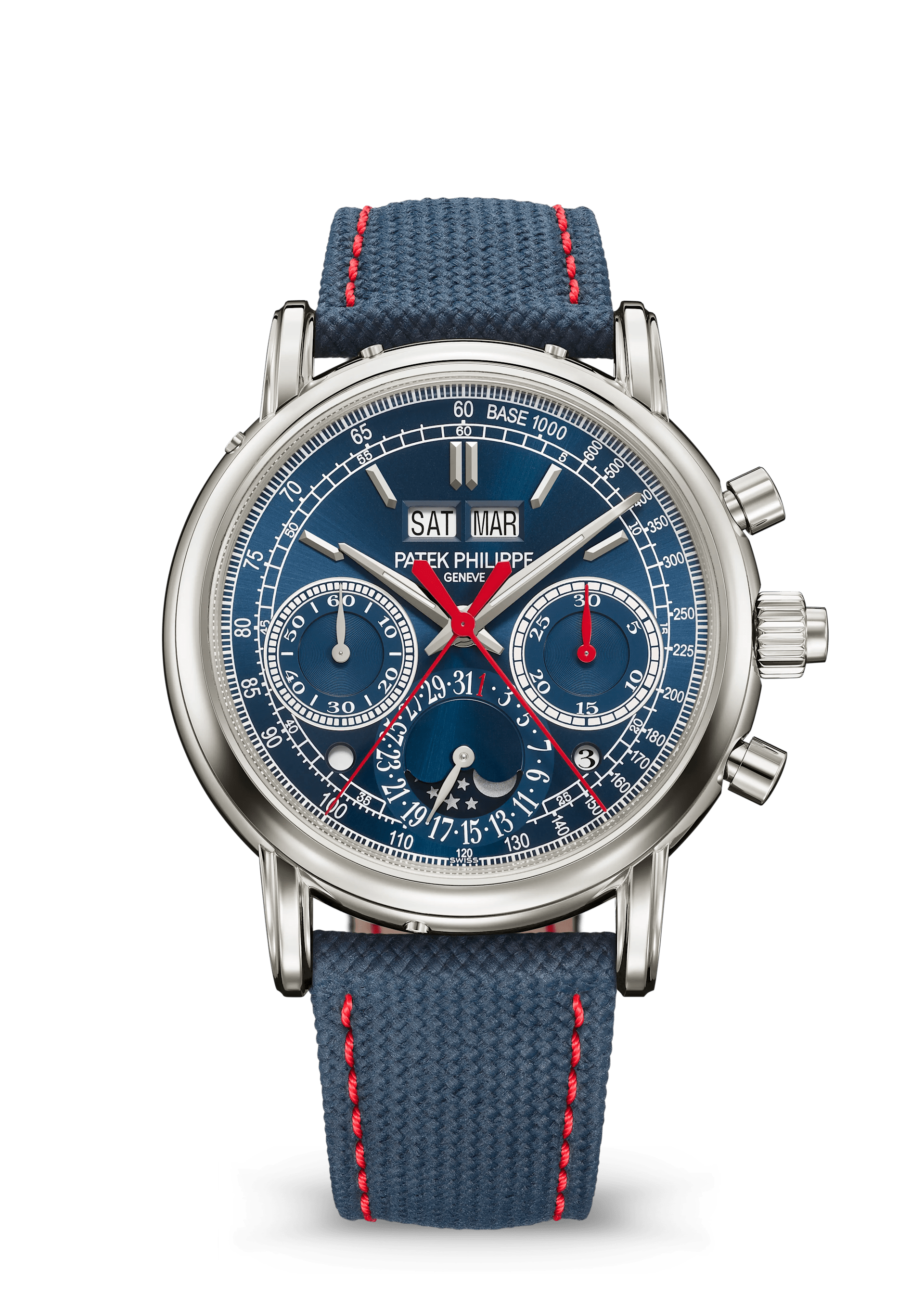 SPLIT SECONDS CHRONOGRAPH P CALENDAR. - GOLD BLUE