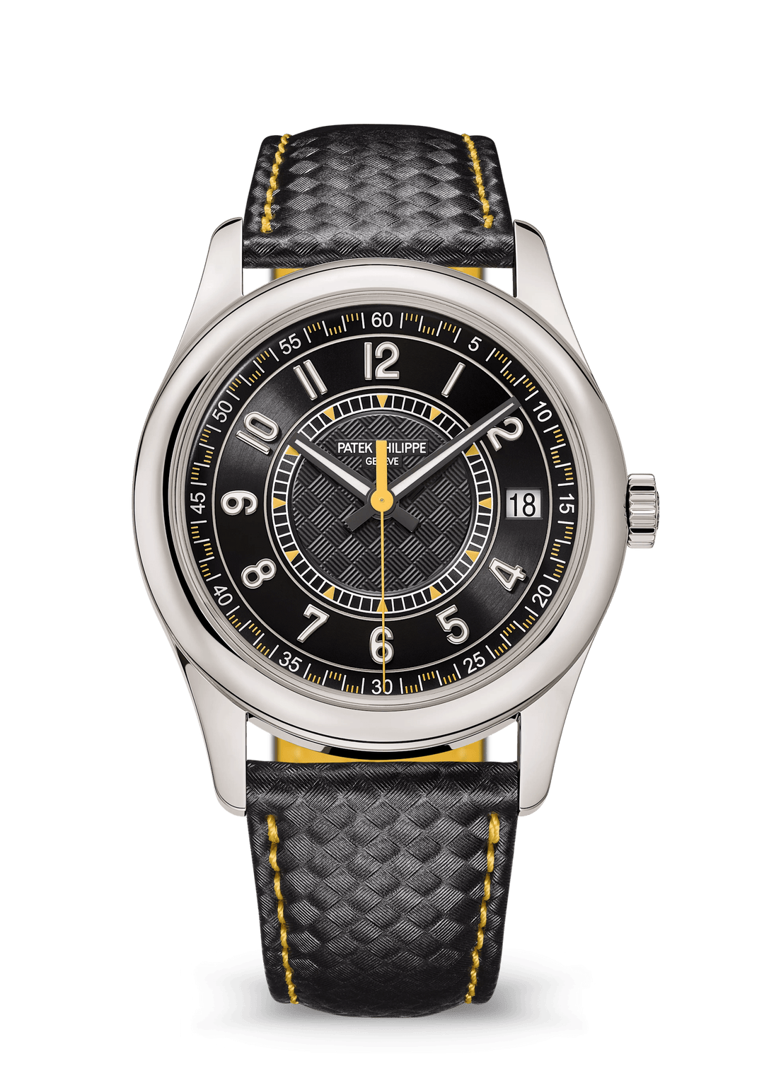 DATE. SWEEP SECONDS - BLACK AND YELLOW