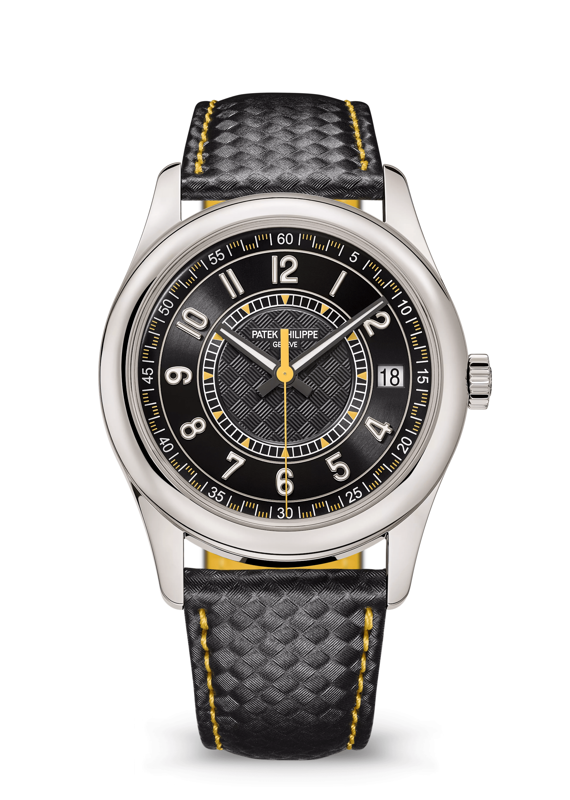 DATE. SWEEP SECONDS - BLACK AND YELLOW