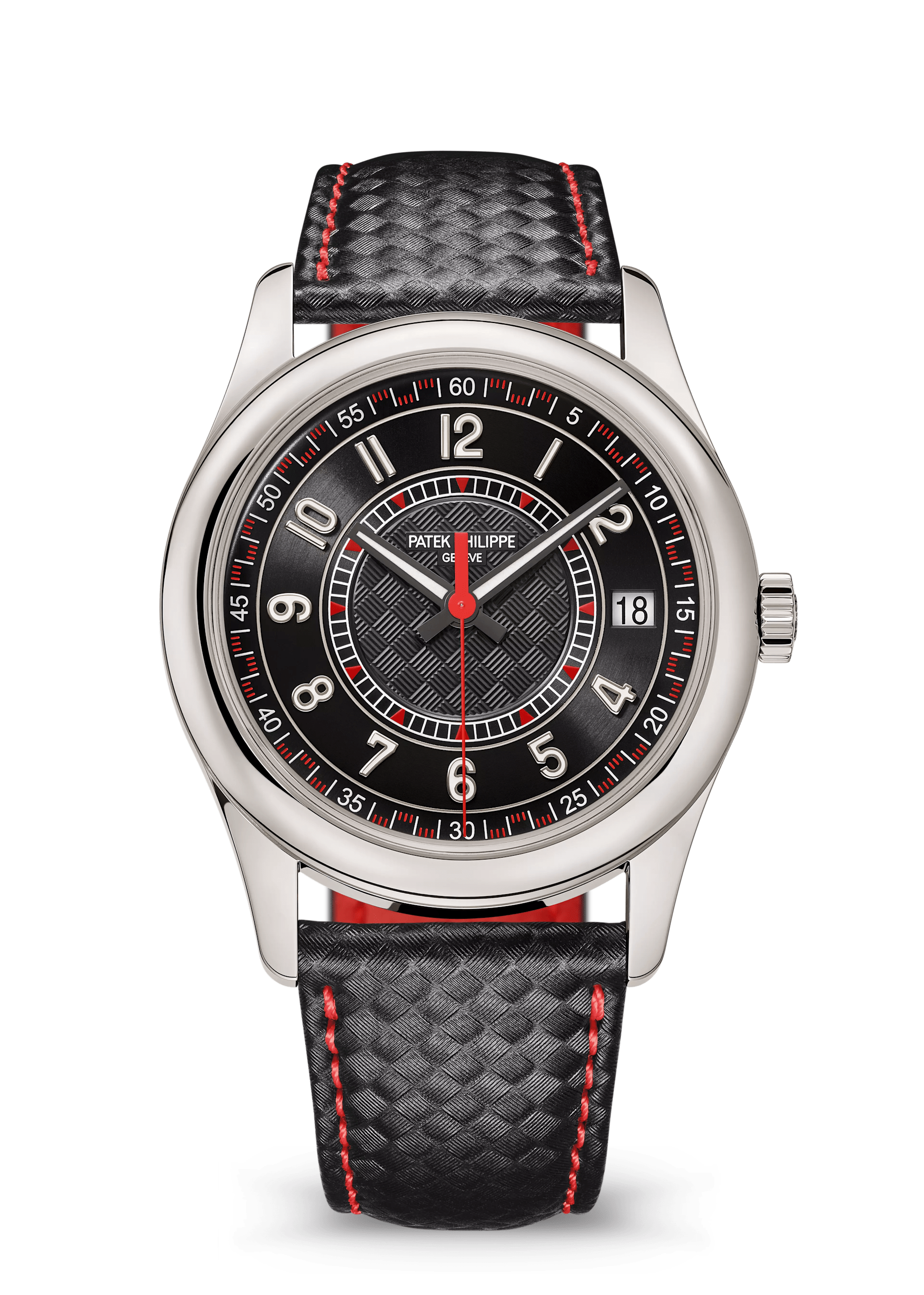 DATE. SWEEP SECONDS - BLACK AND RED