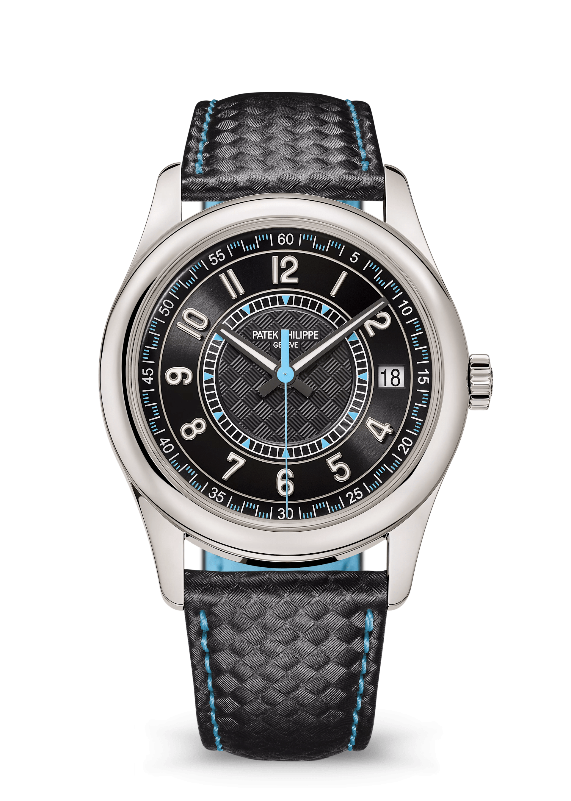 DATE. SWEEP SECONDS - BLACK AND BLUE