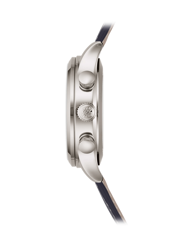 CALATRAVA PT. TL. TIME. FLYBACK CHRONOGRAPH - GREY AND STEEL BLUE
