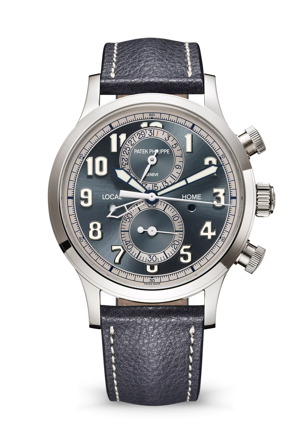 CALATRAVA PT. TL. TIME. FLYBACK CHRONOGRAPH - GREY AND STEEL BLUE