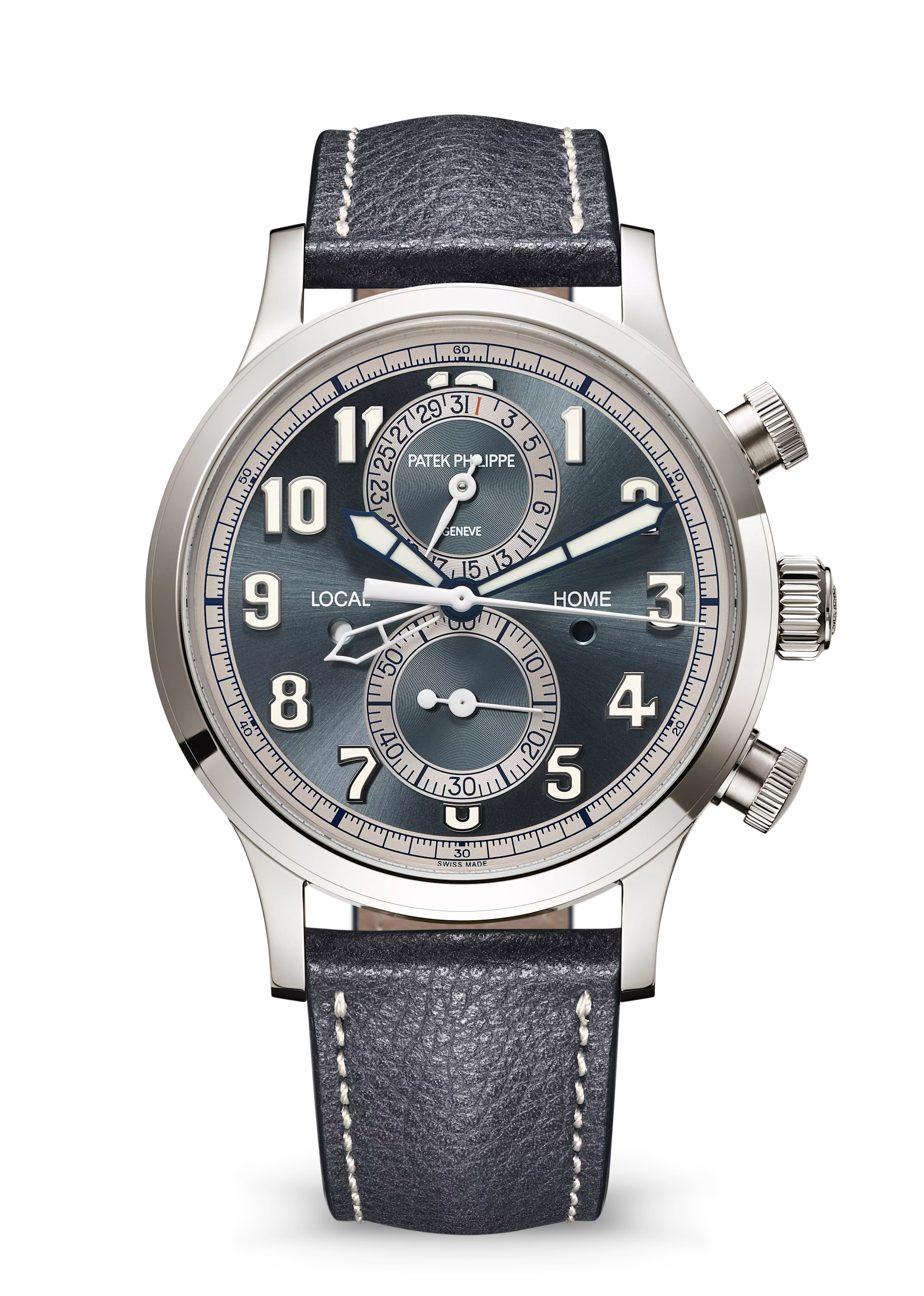 CALATRAVA PT. TL. TIME. FLYBACK CHRONOGRAPH - GREY AND STEEL BLUE