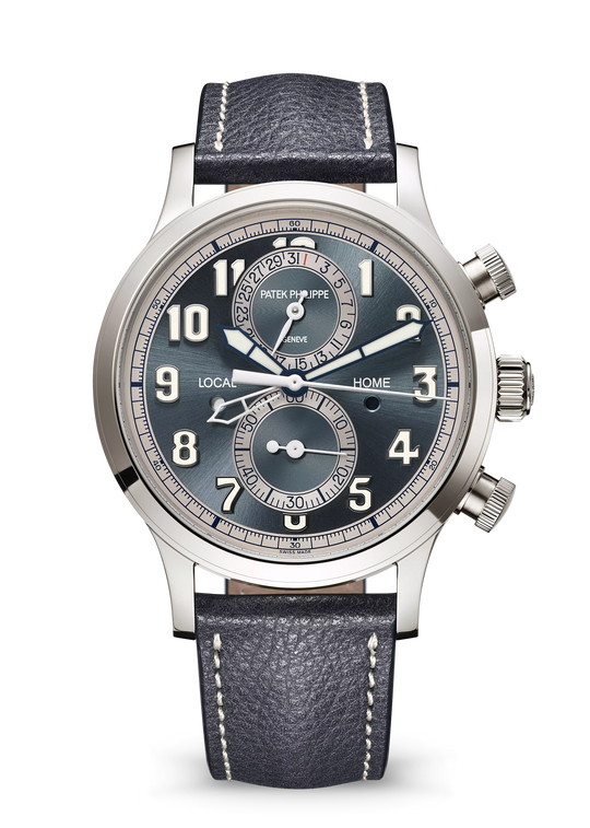CALATRAVA PT. TL. TIME. FLYBACK CHRONOGRAPH - GREY AND STEEL BLUE